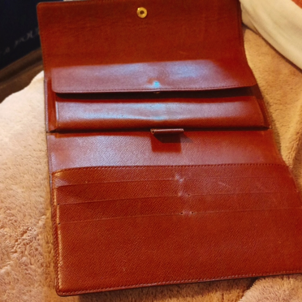Vintage trifold wallet and checkbook 80s malletier